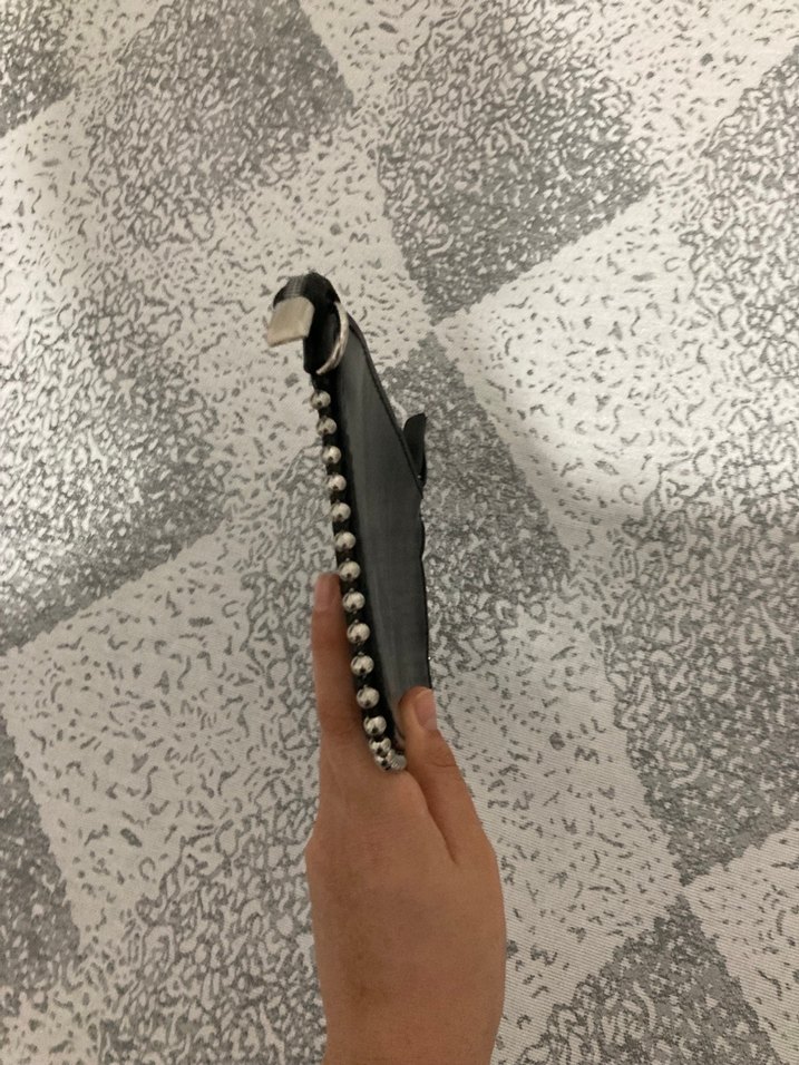 Nakışlı Siyah Deri Fermuarlı Kadın Çanta - Görsel 3