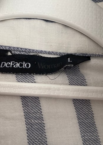 Çizgili Keten Gömlek, Uzun Kollu, Bol Kesim - Görsel 2