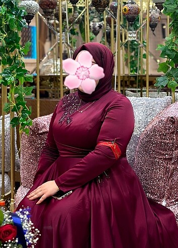 Abiye 48 BEDEN BORDO ABİYE