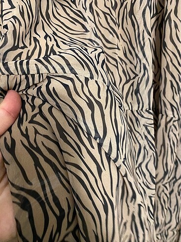 s Beden Tesettür elbise zebra desenli trendyolmiila