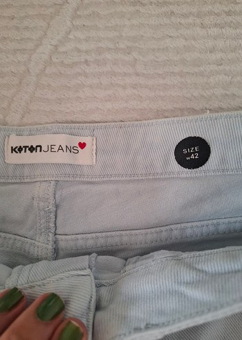 Koton mavi Mini Denim Şort Loose Fit 42