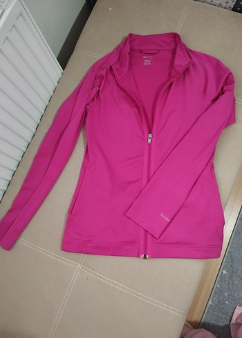 s Beden pembe Renk Reebok marka Pembe Fermuarlı Kadın Spor Ceket