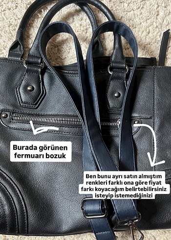 Siyah Deri Fermuarlı Gotik Kadın Çantası - Görsel 4