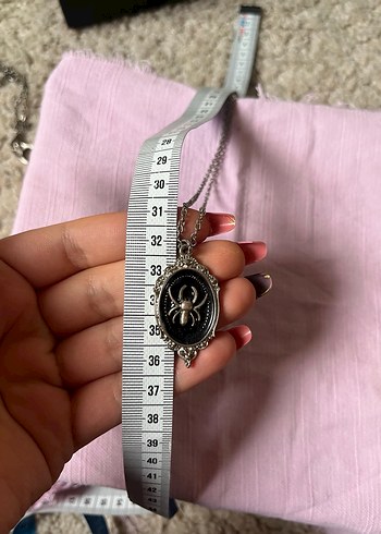 Gri Gotik Zincir Detaylı Midi Kolye - Görsel 2