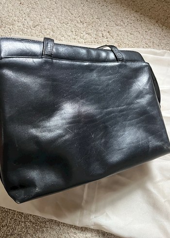 Klasik Siyah Deri Kadın Çanta - Görsel 3