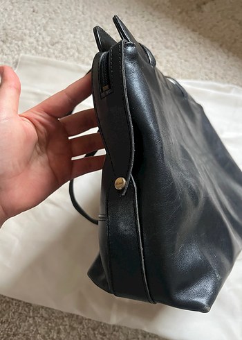 Klasik Siyah Deri Kadın Çanta - Görsel 4