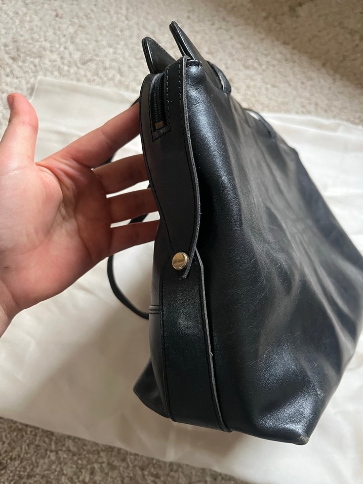 Klasik Siyah Deri Kadın Çanta - Görsel 4