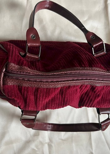 Bordo kadife çanta - Görsel 3
