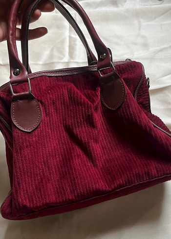 Bordo kadife çanta - Görsel 2