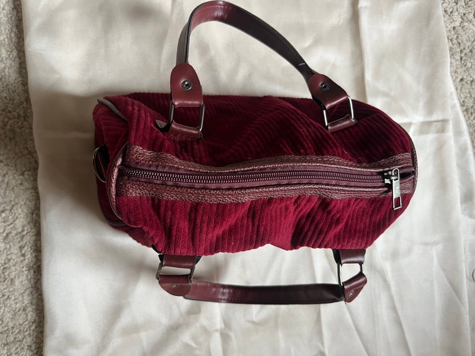 Bordo kadife çanta - Görsel 3