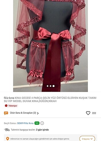 Henna Gelinlik Gelin Duvak eldiven kusak