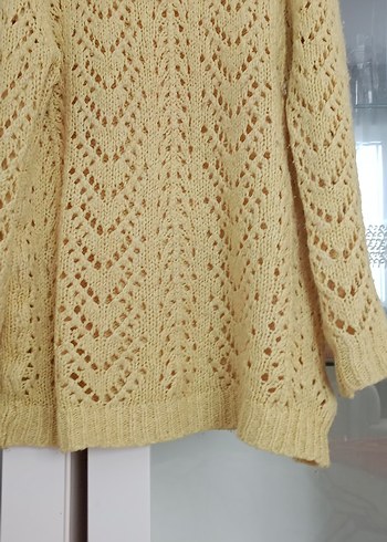 Bej Bohem Örgü Kadın Kazak - Görsel 2