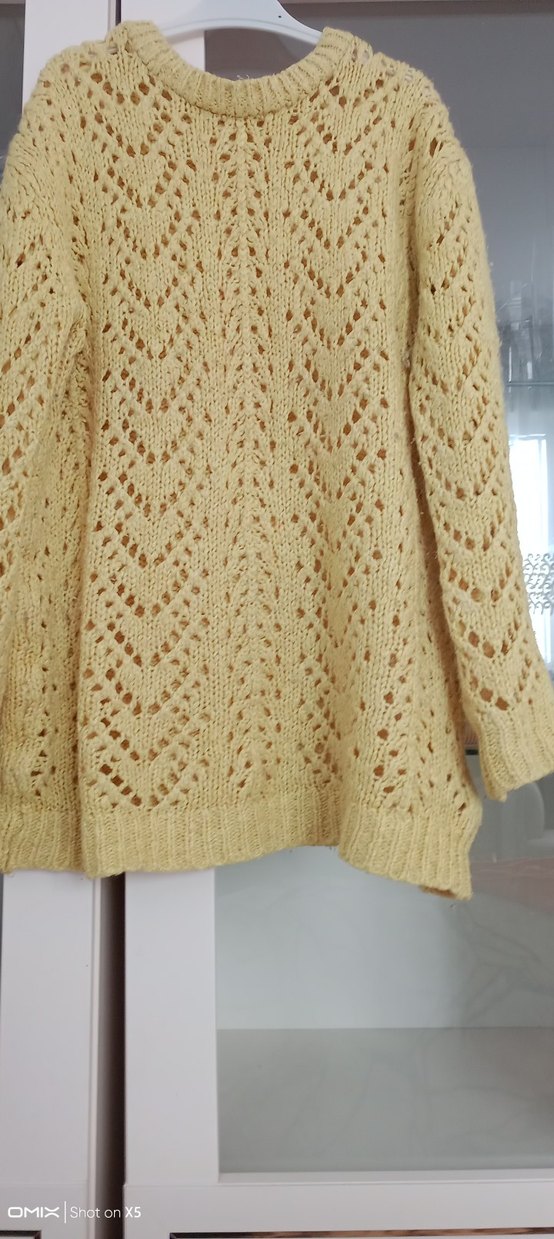 Bej Bohem Örgü Kadın Kazak - Görsel 2