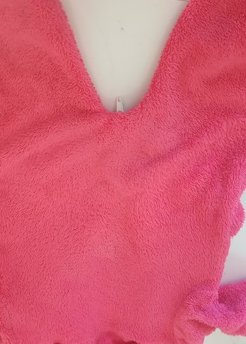 Pembe Nakışlı Kürklü Bebek Kız Tulum - Görsel 3