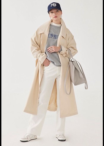 Geniş astarlı trençkot - Görsel 4