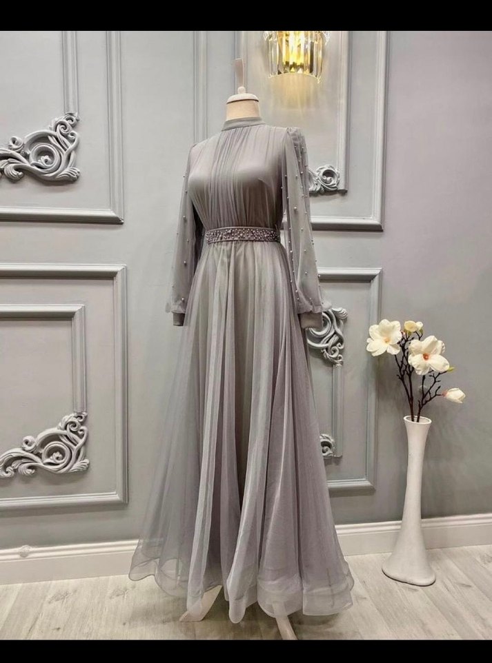 Tül incili abiye - Görsel 2