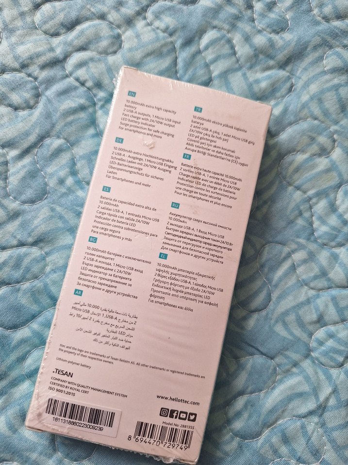 Ttec PowerSlim S 10.000mAh Turkuaz Powerbank - Görsel 3