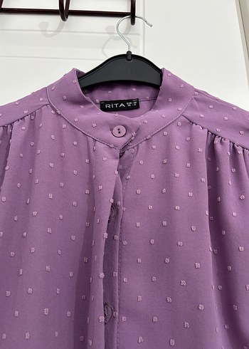 Düğmeli Mor Midi Tunik - Görsel 2