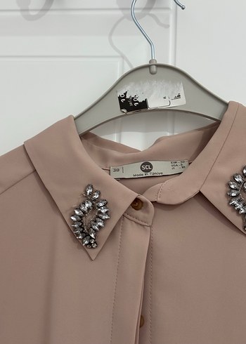 Bej Uzun Kollu Dökümlü Kadın Tunik - Görsel 2