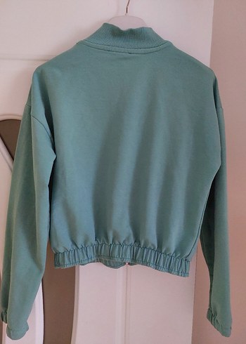 Zarif Yeşil Fermuarlı kız çocuk ceket - Görsel 2