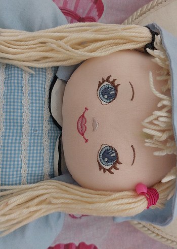 Mavi Elbise Bez Bebek Oyuncak - Görsel 2