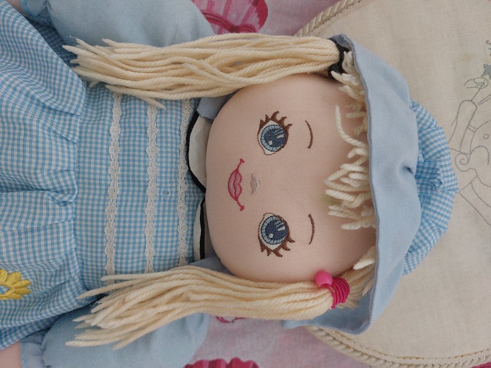 Mavi Elbise Bez Bebek Oyuncak - Görsel 2