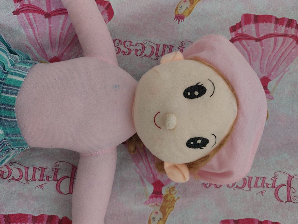 Safinaz bebek turkuaz Çizgili Etekli Bebek Oyuncak - Görsel 2