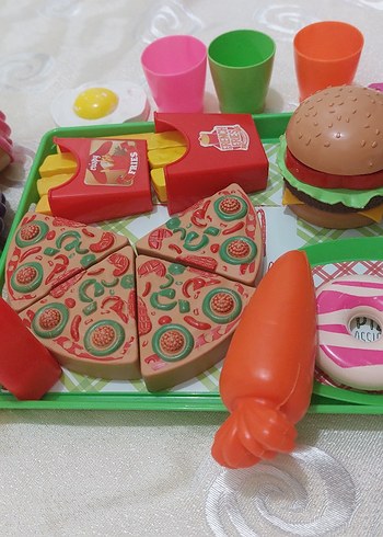 Renkli Oyuncak Fast Food Seti - Görsel 3