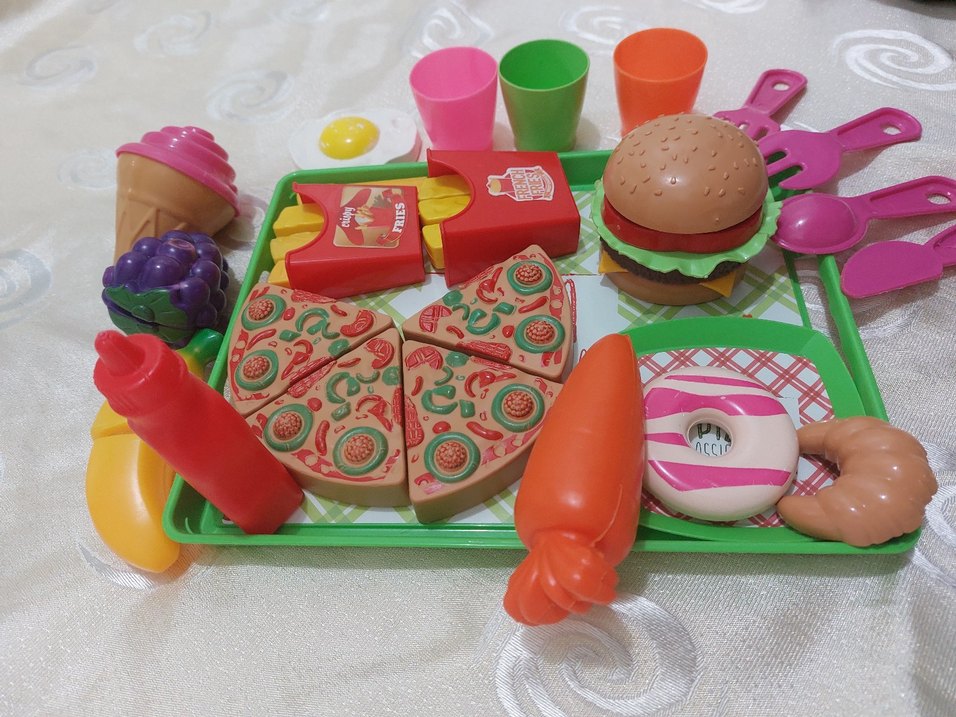 Renkli Oyuncak Fast Food Seti - Görsel 3