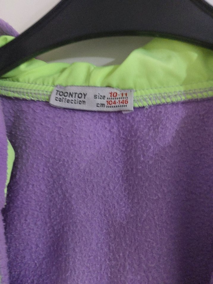 Kız çocuk Mor Fermuarlı Street Wear Ceket - Görsel 3