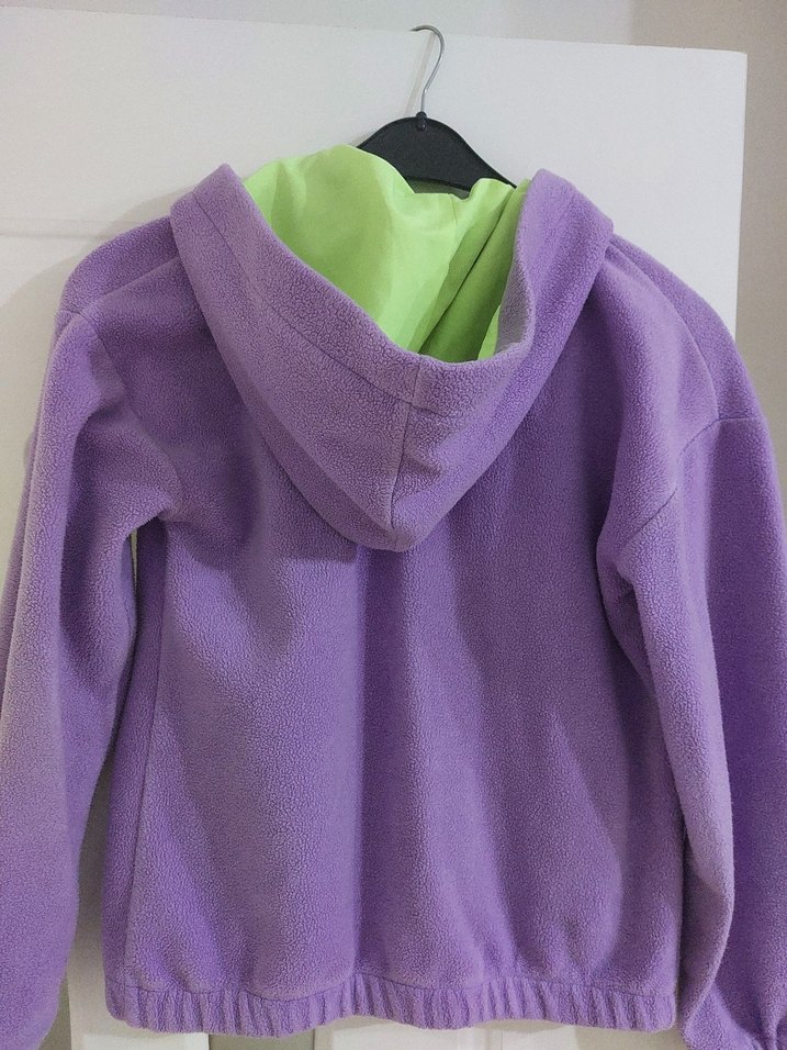 Kız çocuk Mor Fermuarlı Street Wear Ceket - Görsel 2