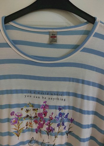 Mavi Çizgili Uzun Kollu tişört - Görsel 2