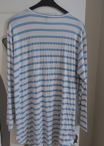 Mavi Çizgili Uzun Kollu tişört - Görsel 3