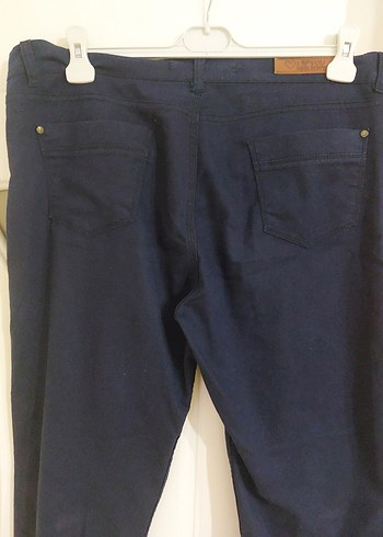 Lacivert keten Pantolon - Görsel 3