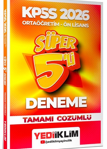 KPSS 2026 Ortaöğretim Ön Lisans Süper 5'li Deneme