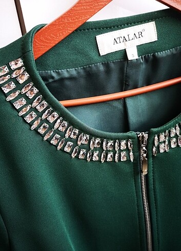 diğer Beden yeşil Renk Atalar marka kadın taş detaylı şık ceket