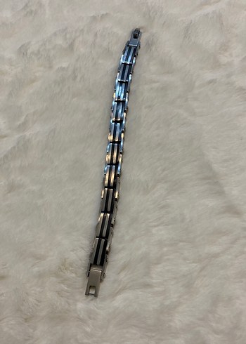 Gri Zincir Detaylı erkek çelik Bileklik - Görsel 2