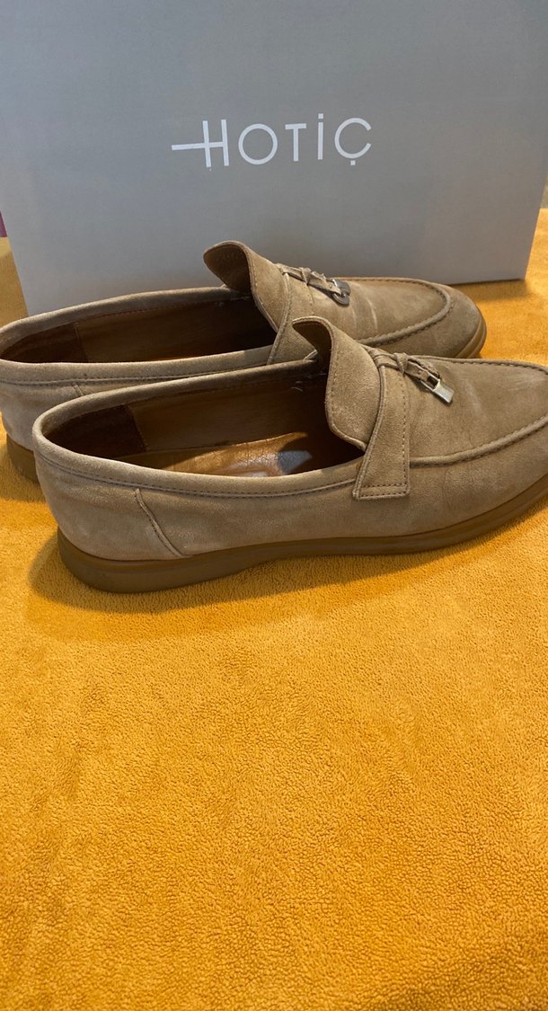 Bej erkek Süet Tokalı Loafer - Görsel 2