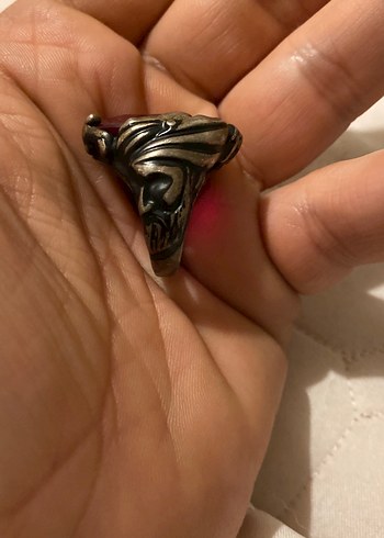 Koyu Kırmızı Vintage Erkek Yüzük 1453 - Görsel 2