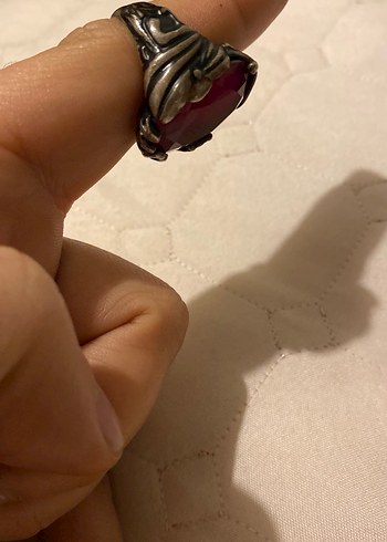 Koyu Kırmızı Vintage Erkek Yüzük 1453 - Görsel 4