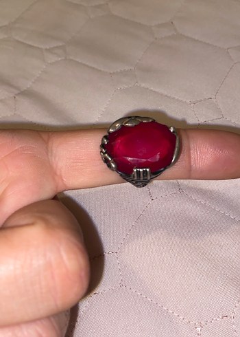 Koyu Kırmızı Vintage Erkek Yüzük 1453 - Görsel 3