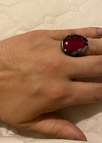 Koyu Kırmızı Vintage Erkek Yüzük 1453 - Görsel 5