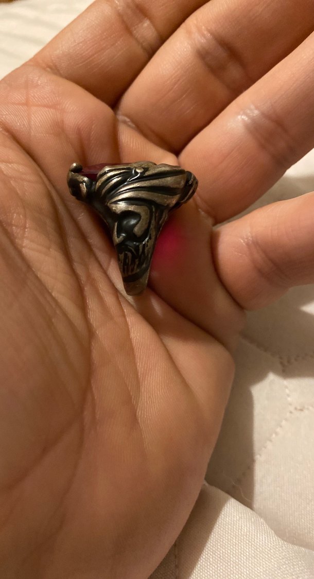 Koyu Kırmızı Vintage Erkek Yüzük 1453 - Görsel 2