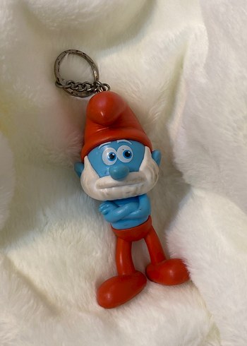 Renkli Mavi Şirin Figür Anahtarlık - Görsel 3