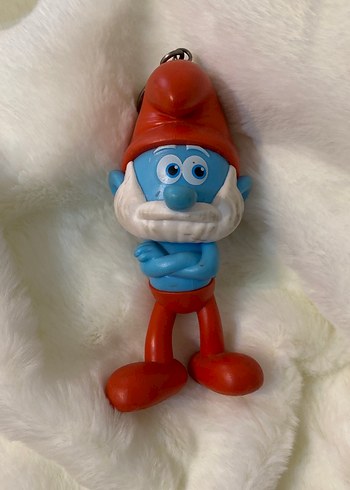 Renkli Mavi Şirin Figür Anahtarlık