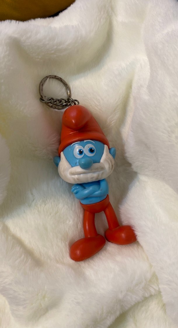 Renkli Mavi Şirin Figür Anahtarlık - Görsel 3