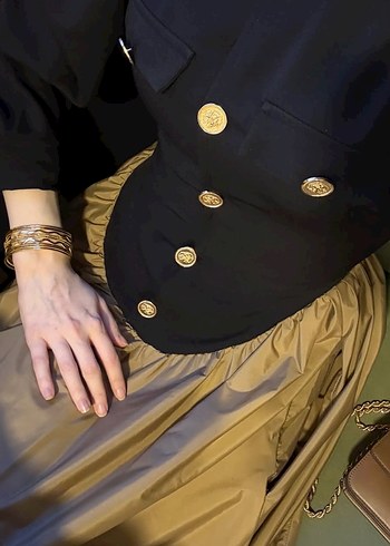 Kemerli Camel Uzun Kadın Elbise - Görsel 4