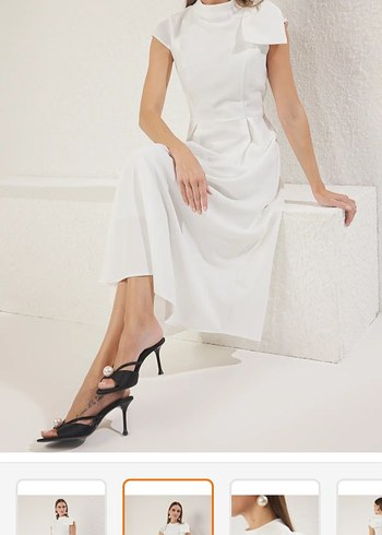 Trendyol & Milla Beyaz Uzun Strappy Elbise