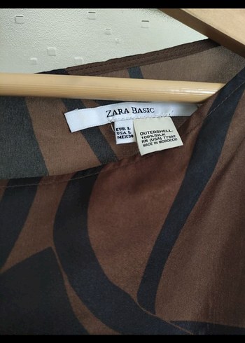 l Beden kahverengi Renk Zara Kahverengi Kuşaklı Mini Elbise %100 silk