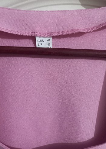 l Beden Düğmeli Midi Pembe Kadın Elbise Vintagedir